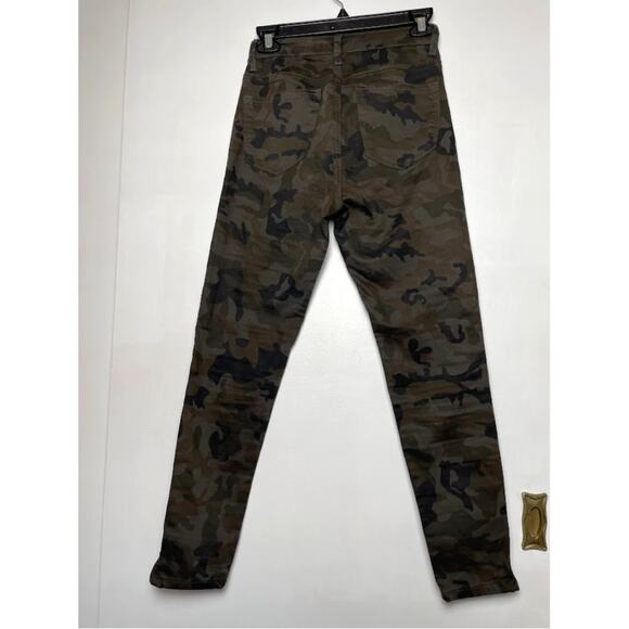 Camouflaged High Waist Pants Ladies Size 3 Skinny Leg Camo Textured Ankle Zip - Picture 6 of 12